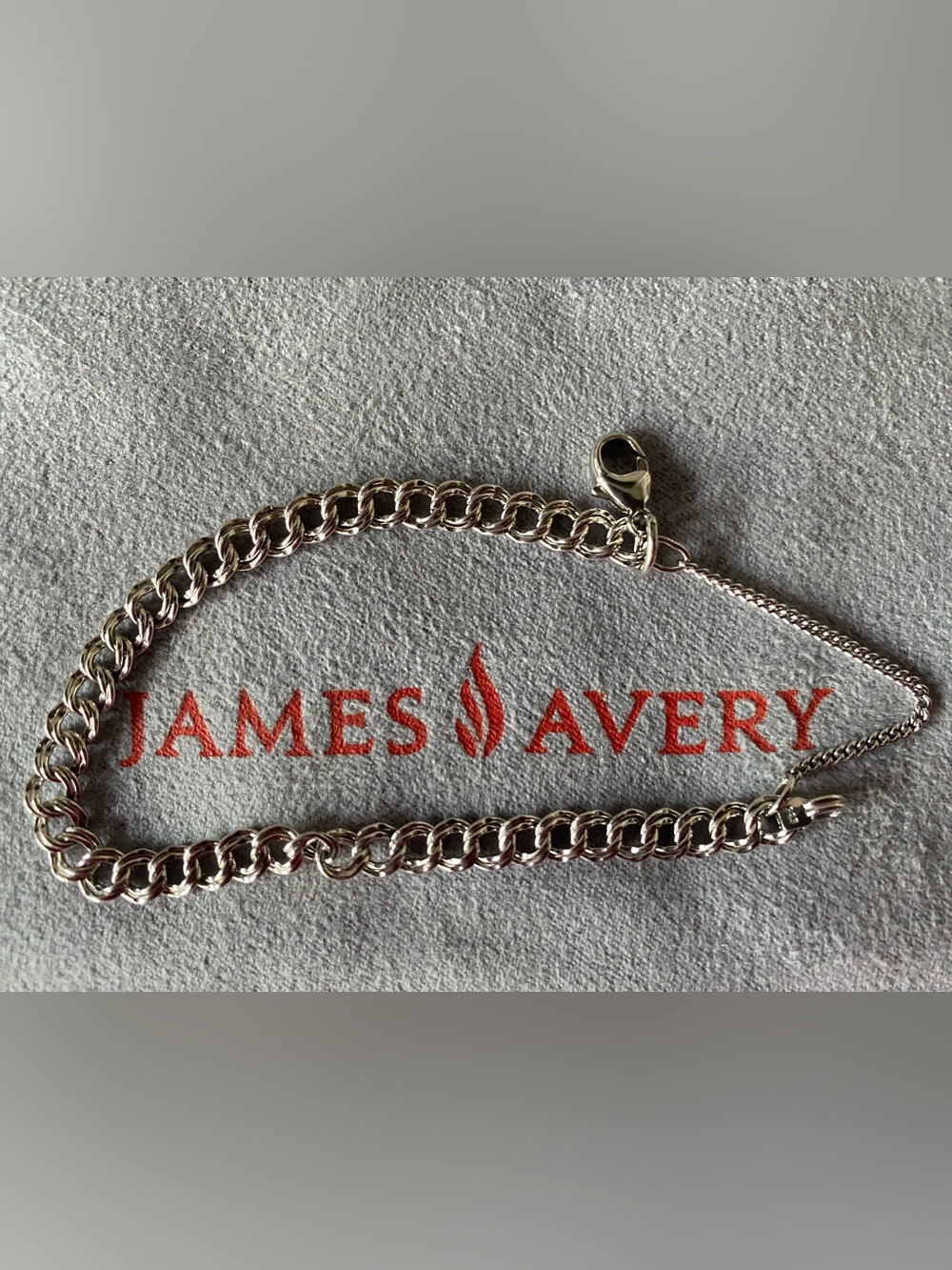James Avery Small Light Double Curb Charm Bracelet in Silver